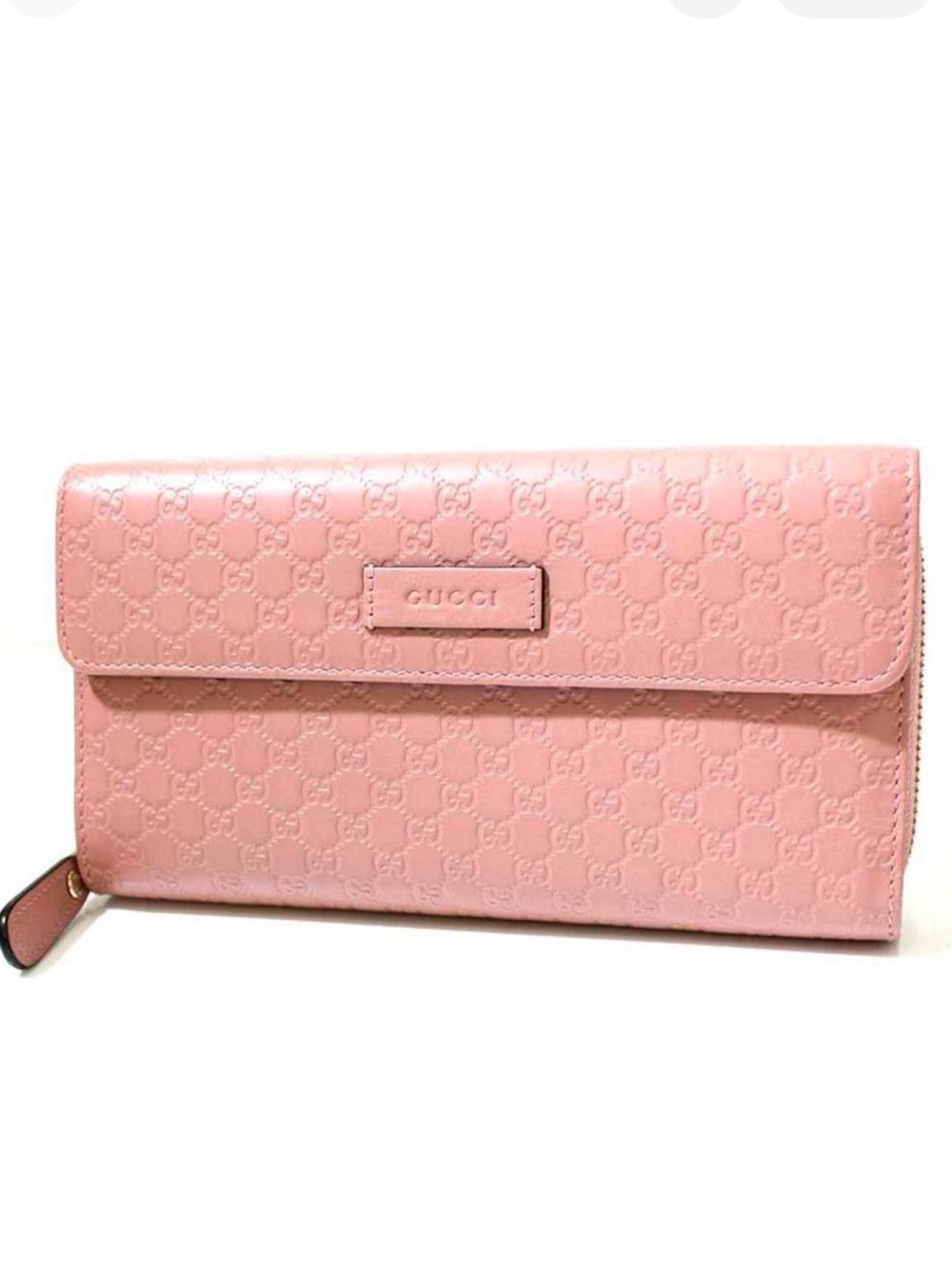 Gucci Pink Embossed Leather Wallet